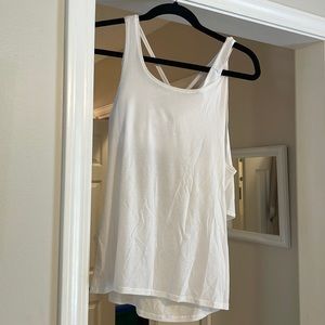 White Lululemon athletic tank- built in sports bra and padding